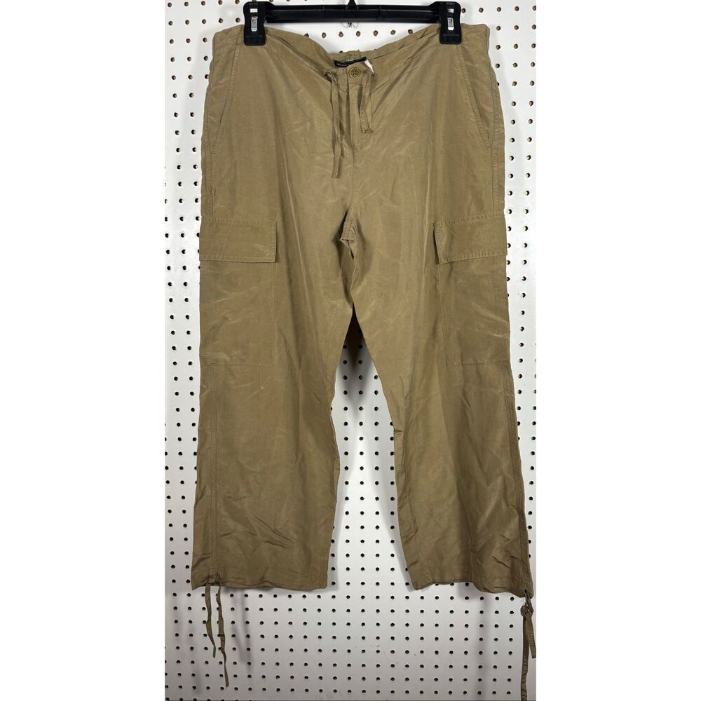 Club Monaco woman’s silk drawstring waist & Hem silk cargo pants size 4
